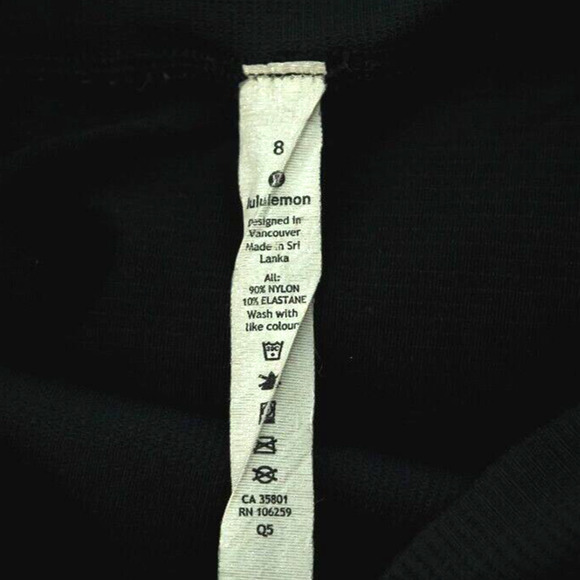 Lululemon Size 8 Black In the Flow Crop Cropped Length Pull On Active Leggings - Picture 5 of 6